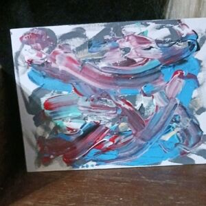 Vibrant Abstract Canvas with Red and Blue Strokes